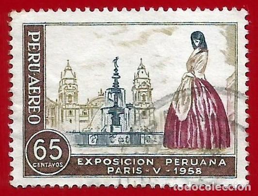 Sellos: Peru. 1958. Scott # C145. Exposicion peruana en Paris - Foto 1