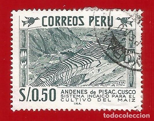 Sellos: Peru. 1966. Scott # 500. Andenes de Pisac. Cusco - Foto 1