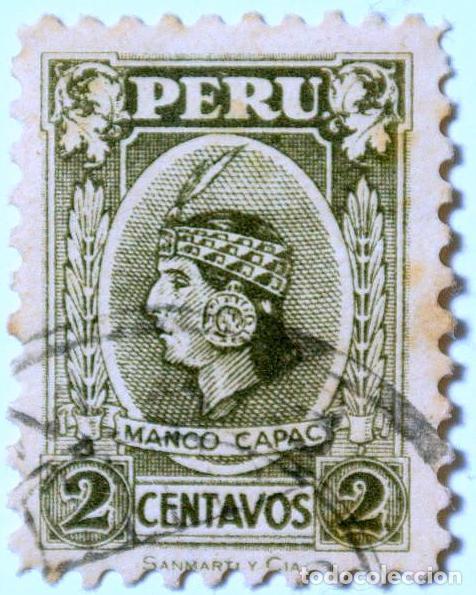 Sellos: Sello postal PER&Uacute; 1931 , 2 centavos, Inca Manco C&aacute;pac - Foto 1