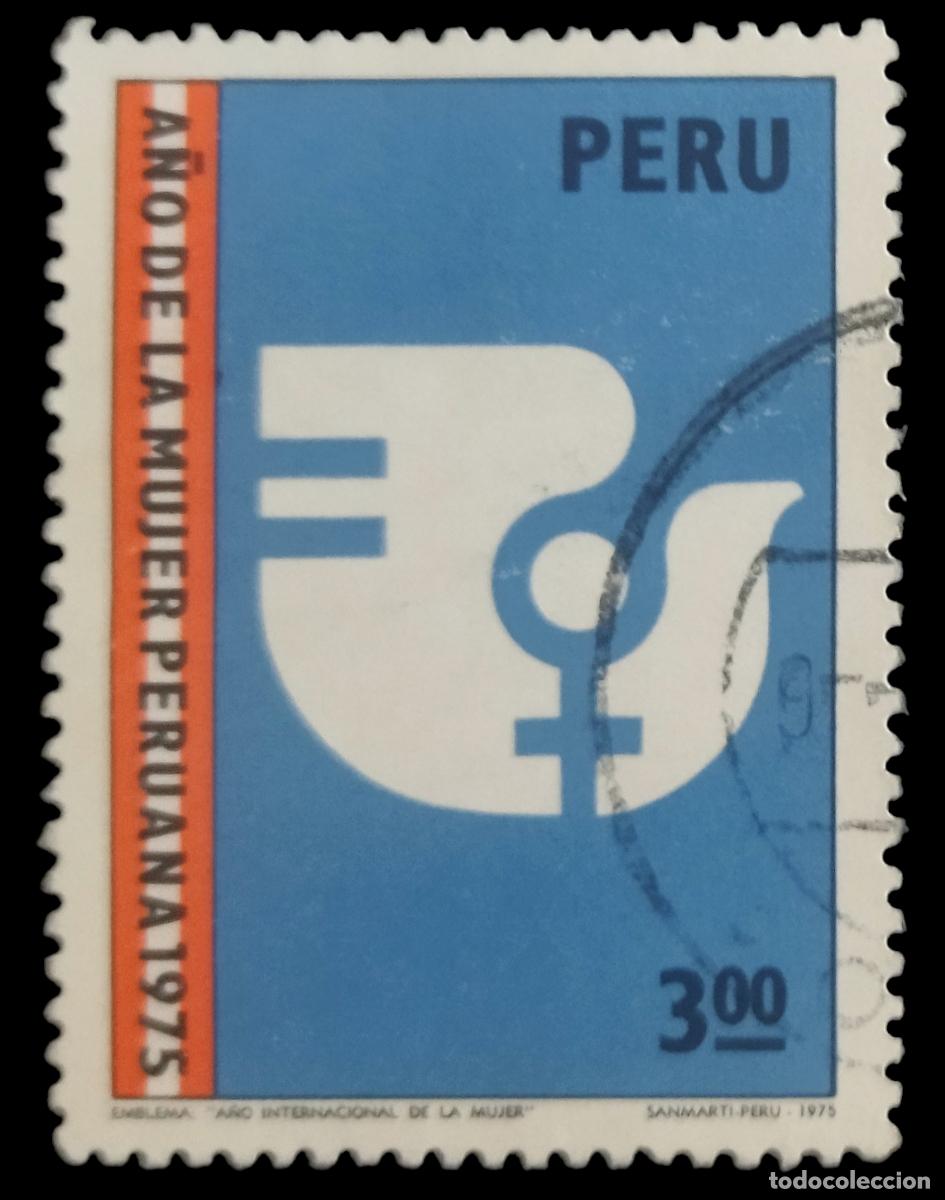 Sellos: PER&Uacute; 1975 A&ntilde;o internacional de la mujer. USADO. - Foto 1