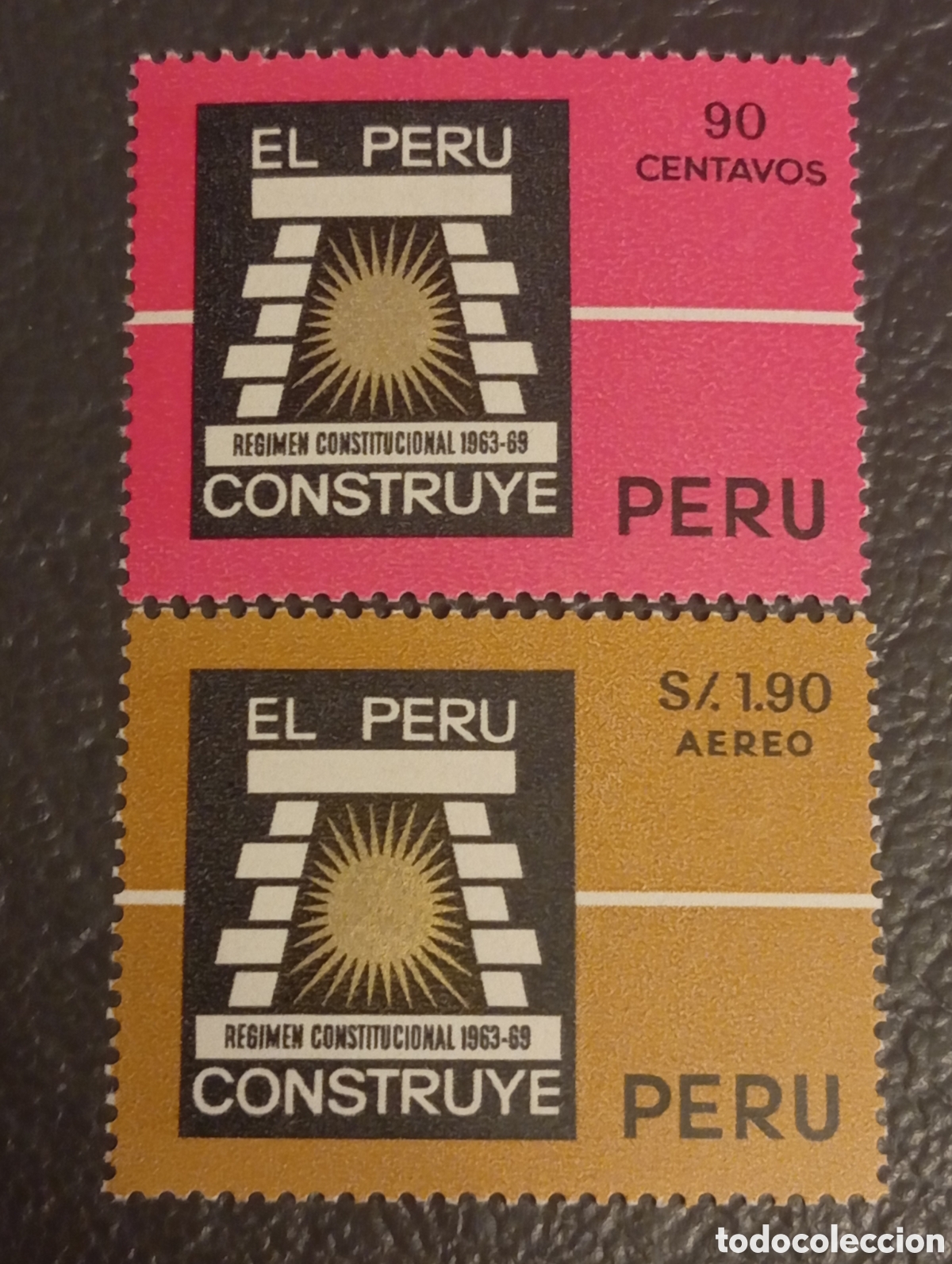 Timbres: Per&uacute; 1967 - Serie El Per&uacute; Construye - Scott #503 & #C212 - MNH