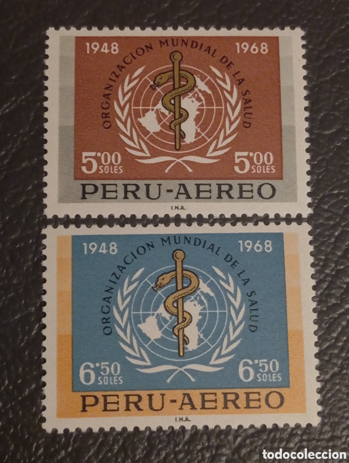 Sellos: 1969 Per&uacute; - XX Aniversario OMS - Set Completo Scott #C244-C245 MNH