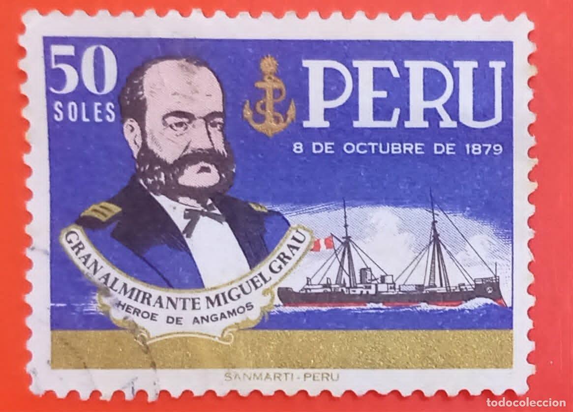 Sellos: PERU - Estampilla Sello Stamp - Miguel Grau 1969 - Lote 4
