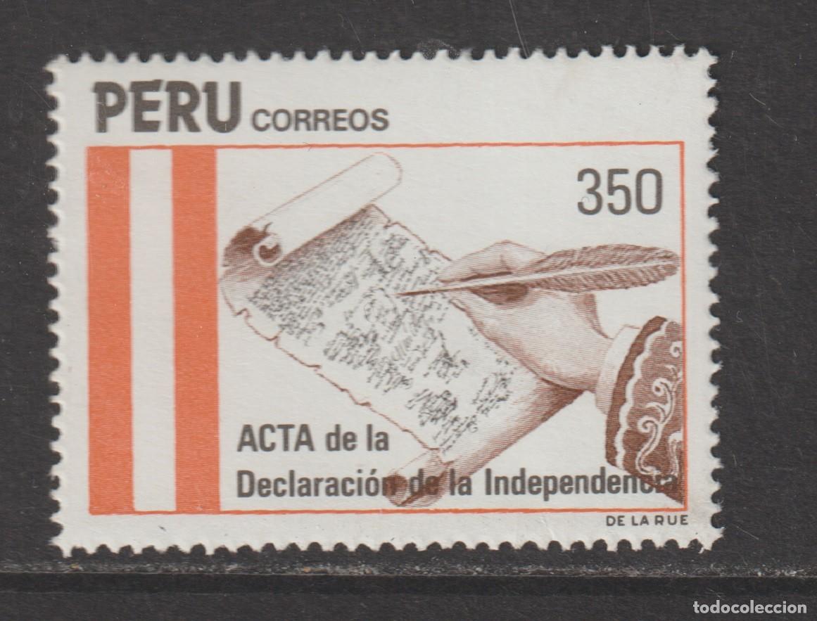 Sellos: Peru 1983 - Acta de la declaracion de Independencia mnh** - Foto 1