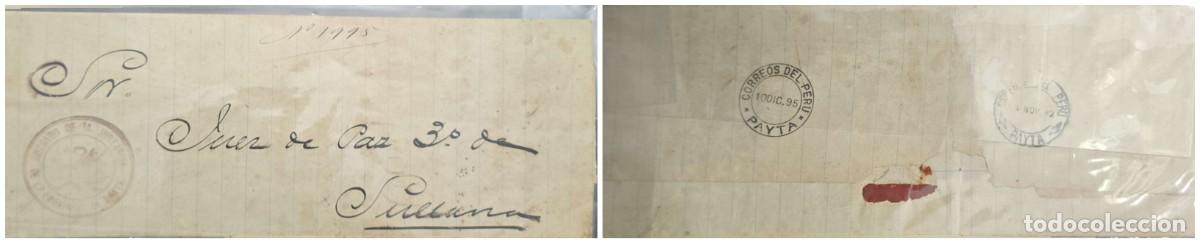 Sellos: O) 1895 PERU, PAYTA, JUDICIAL CORRESPONDENCE, PREPHILATELIC - PRESTAMP, JUZGADO DE INSTANCIA DE SULL