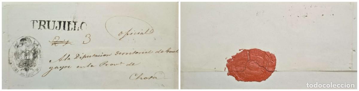 Sellos: O) 1825 - 1845 circa, PERU, TRUJILLO, MARK IN BLACK, OFFICIAL CORRESPONDENC, PREFECTURA DE LA LIBER