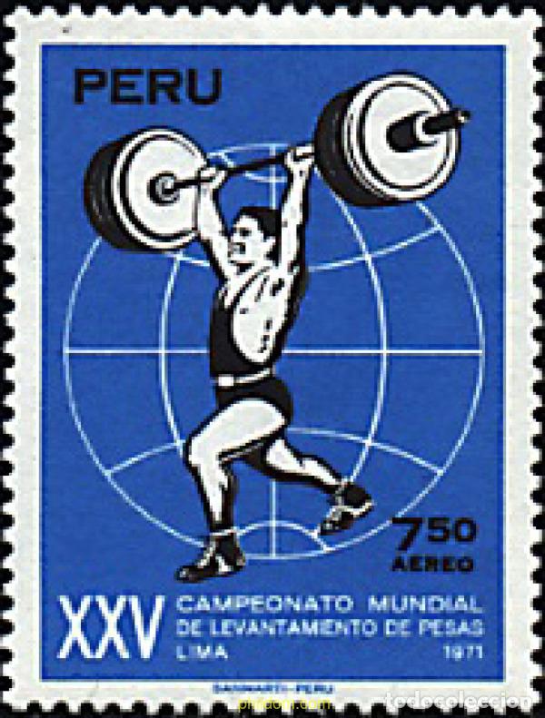 Timbres: 27078 MNH PERU 1971 25 CAMPEONATOS DEL MUNDO DE HALTEROFILIA EN LIMA