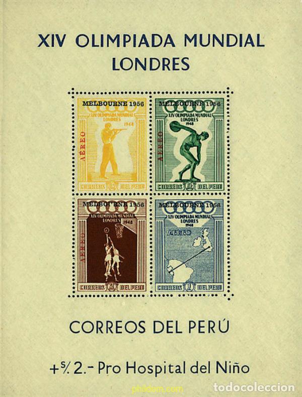 Timbres: 54183 MNH PERU 1957 16 JUEGOS OLIMPICOS VERANO MELBOURNE 1956