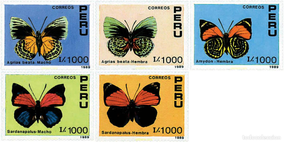 Sellos: 78613 MNH PERU 1990 MARIPOSAS
