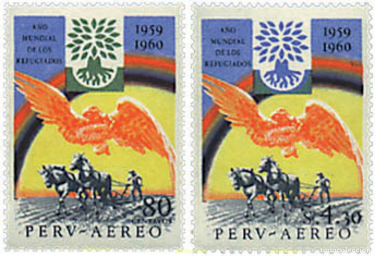 Sellos: 36916 MNH PERU 1960 A&Ntilde;O MUNDIAL DEL REFUGIADO