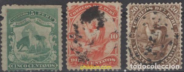 Briefmarken: 643555 USED PERU 1866 MAMIFEROS