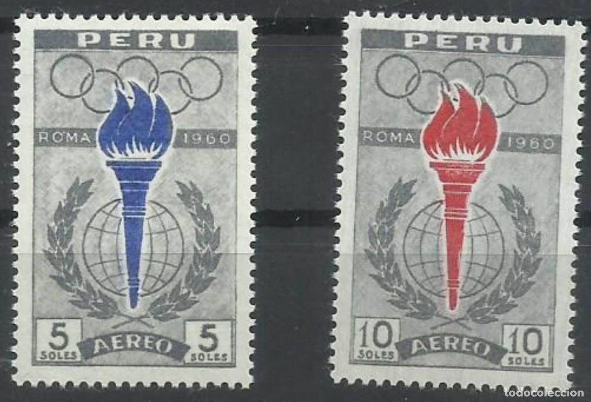 Briefmarken: PERU 1960 SERIE 2 STAMPS MNH ROMA JUEGOS OLIMPICOS OLYMPIC GAMES JEUX OLYMPIQUES DEPORTES SPORTS