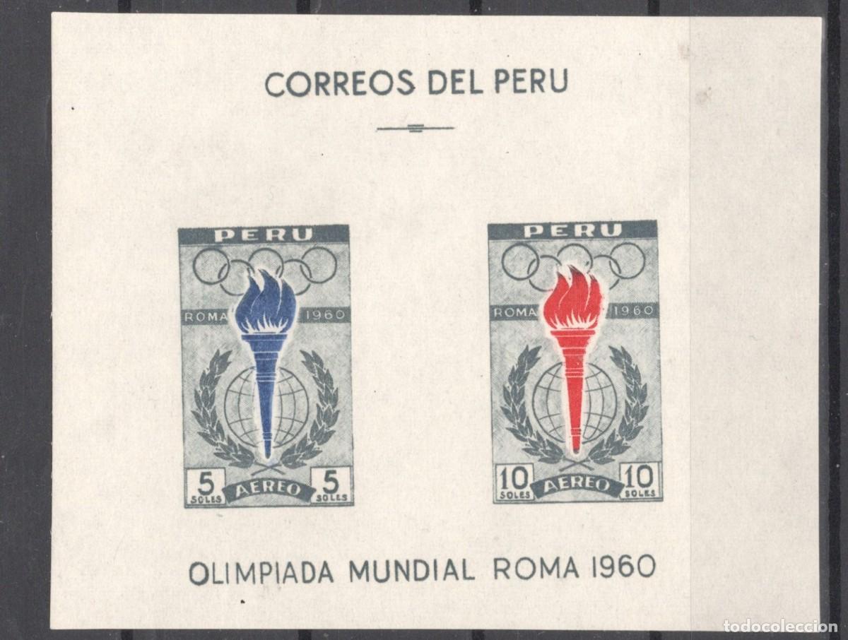 Briefmarken: PERU 1960 SHEET MNH ROMA JUEGOS OLIMPICOS OLYMPIC GAMES JEUX OLYMPIQUES DEPORTES SPORTS