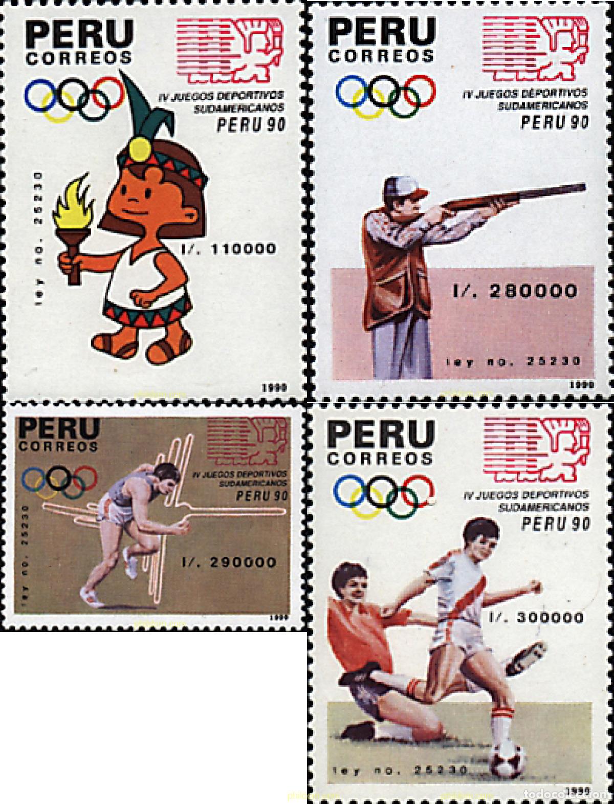 Briefmarken: 27088 MNH PERU 1990 4 JUEGOS DEPORTIVOS SUDAMERICANOS