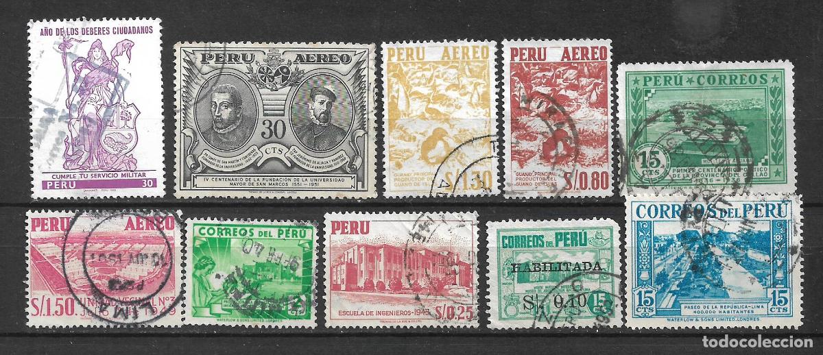 Sellos: peru lote 10 sellos usados - 5/2