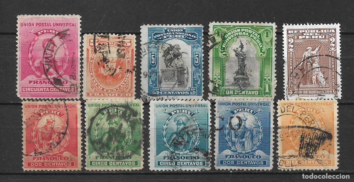 Sellos: peru lote 10 sellos usados - 5/2