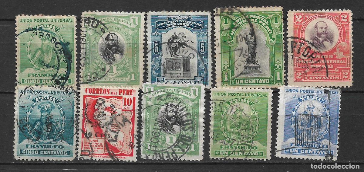 Sellos: peru lote 10 sellos usados - 5/2