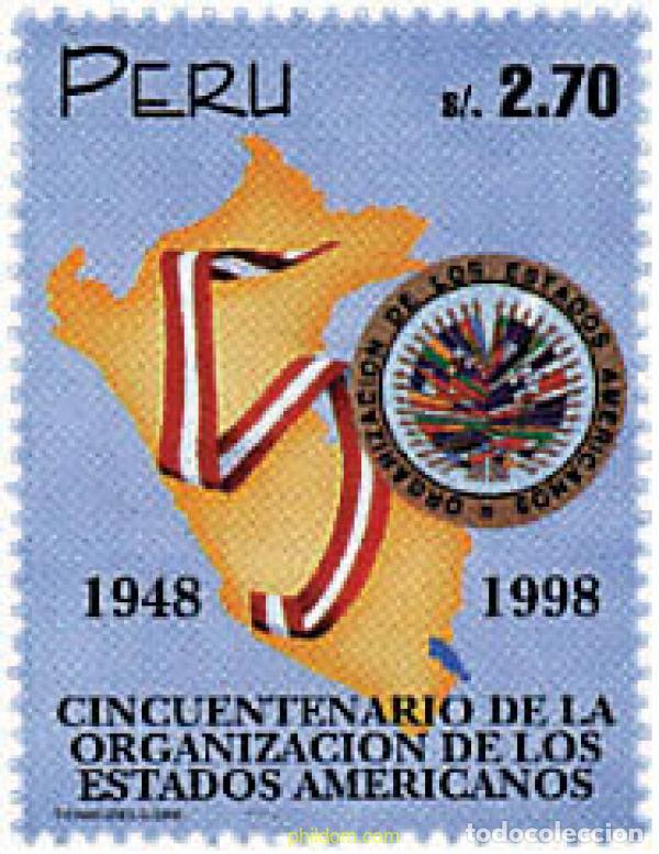Sellos: 204732 MNH PERU 1998 50 ANIVERSARIO DE LA OEA (ORGANIZACION DE ESTADOS AMERICANOS)