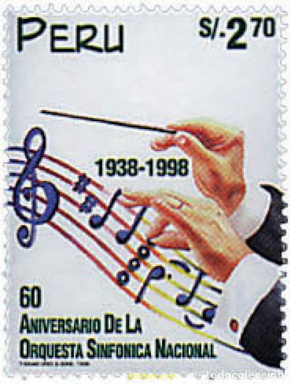 Sellos: 204744 MNH PERU 1998 60 ANIVERSARIO DE LA ORQUESTA SINFONICA NACIONAL.