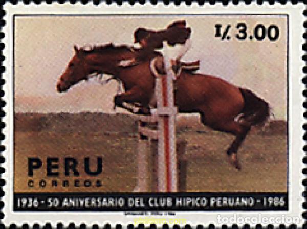 Stamps: 30320 MNH PERU 1987 50 ANIVERSARIO DEL CLUB HIPICO DEL PERU
