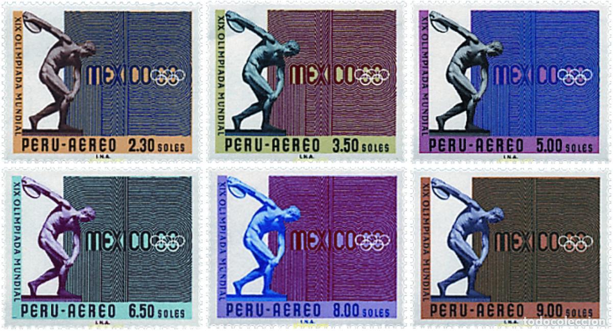 Stamps: 93545 MNH PERU 1968 19 JUEGOS OLIMPICOS VERANO MEXICO 1968