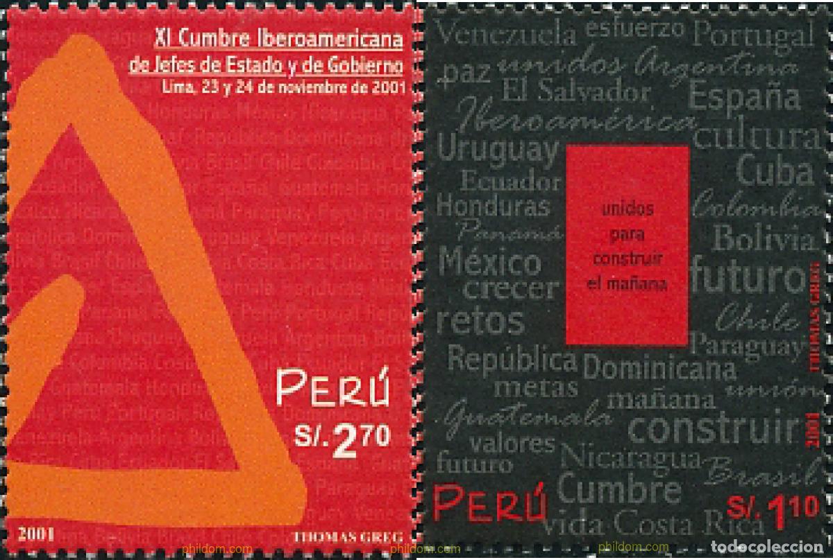 Briefmarken: 122403 MNH PERU 2002 11 CIMERA IBEROAMERICANA DE JEFES DE ESTADO