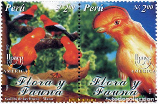 Sellos: 143583 MNH PERU 2003 AMERICA-UPAEP 2003 - FLORA Y FAUNA AUTOCTONA