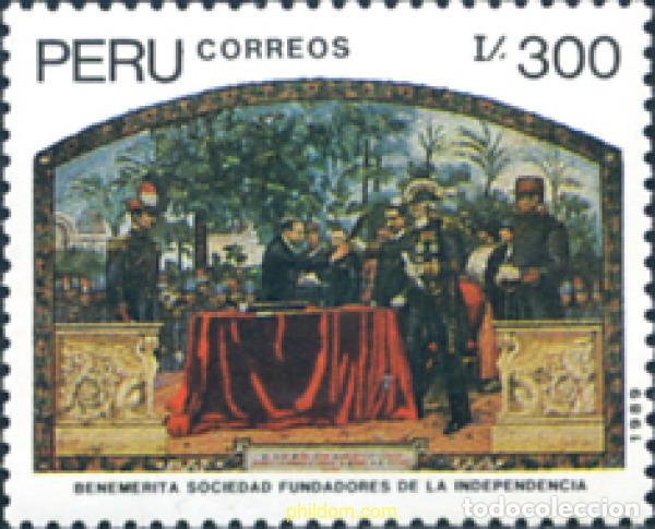 Sellos: 243381 MNH PERU 1989 SOCIEDAD DE LOS FUNDADORES DE LA INDEPENDENCIA