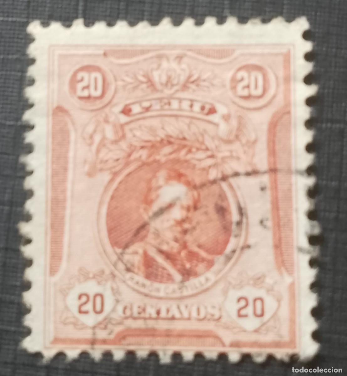 Sellos: 20 CENTAVOS - A&Ntilde;O 1918 - RAM&Oacute;N CASTILLA, MILITAR Y POL&Iacute;TICO - YV 182