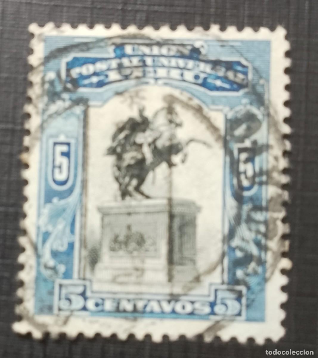 Sellos: 5 CENTAVOS - ESTATUA ECUESTRE - UNI&Oacute;N POSTAL UNIVERSAL