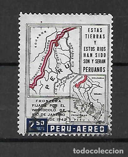 Sellos: Mapa fronterizo de Per&uacute;, sello a&ntilde;o 1962