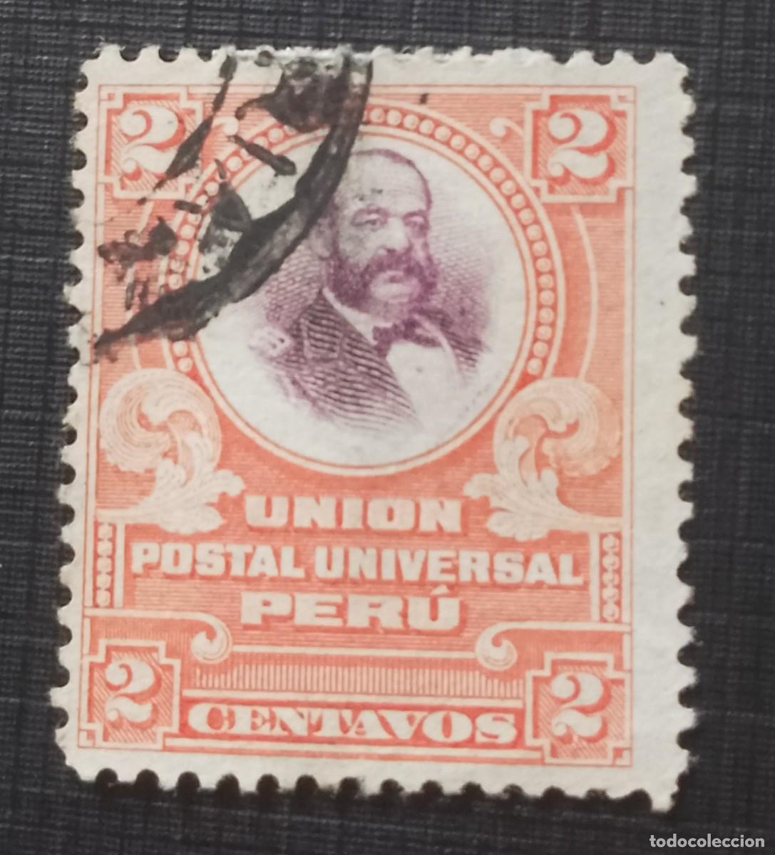 Sellos: 2 CENTAVOS - UNI&Oacute;N POSTAL UNIVERSAL - ALMIRANTE MIGUEL L. GRAU 1907.1910