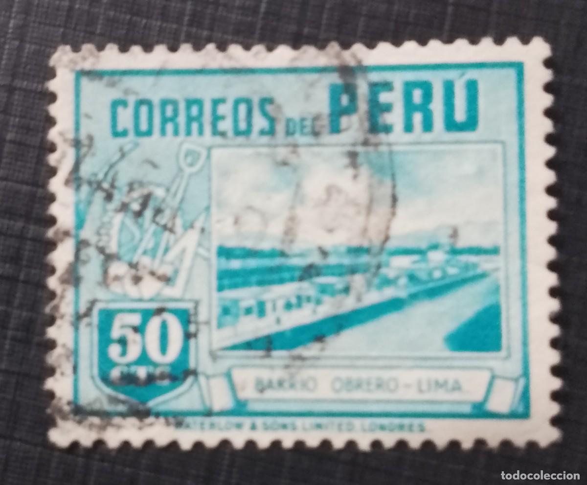Sellos: V/F 50 CTS - A&Ntilde;O 1938, BARRIO OBRERO EN LIMA