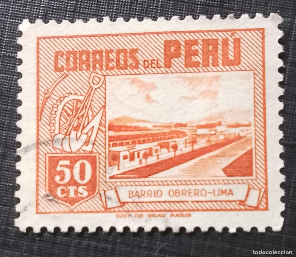 Sellos: V/F 50 CTS - A&Ntilde;O 1938 - BARRIO OBRERO, LIMA