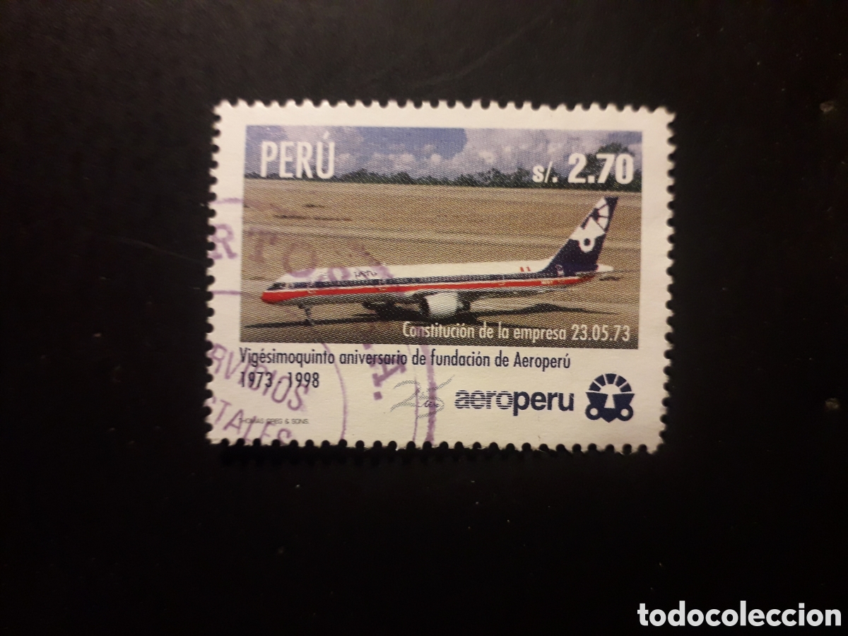 Sellos: PER&Uacute;, YVERT 1128 SELLO SUELTO USADO 1998 COMPA&Ntilde;&Iacute;A AEROPER&Uacute;, AVIONES, AEROPUERTO PEDIDO M&Iacute;NIMO 3&euro;