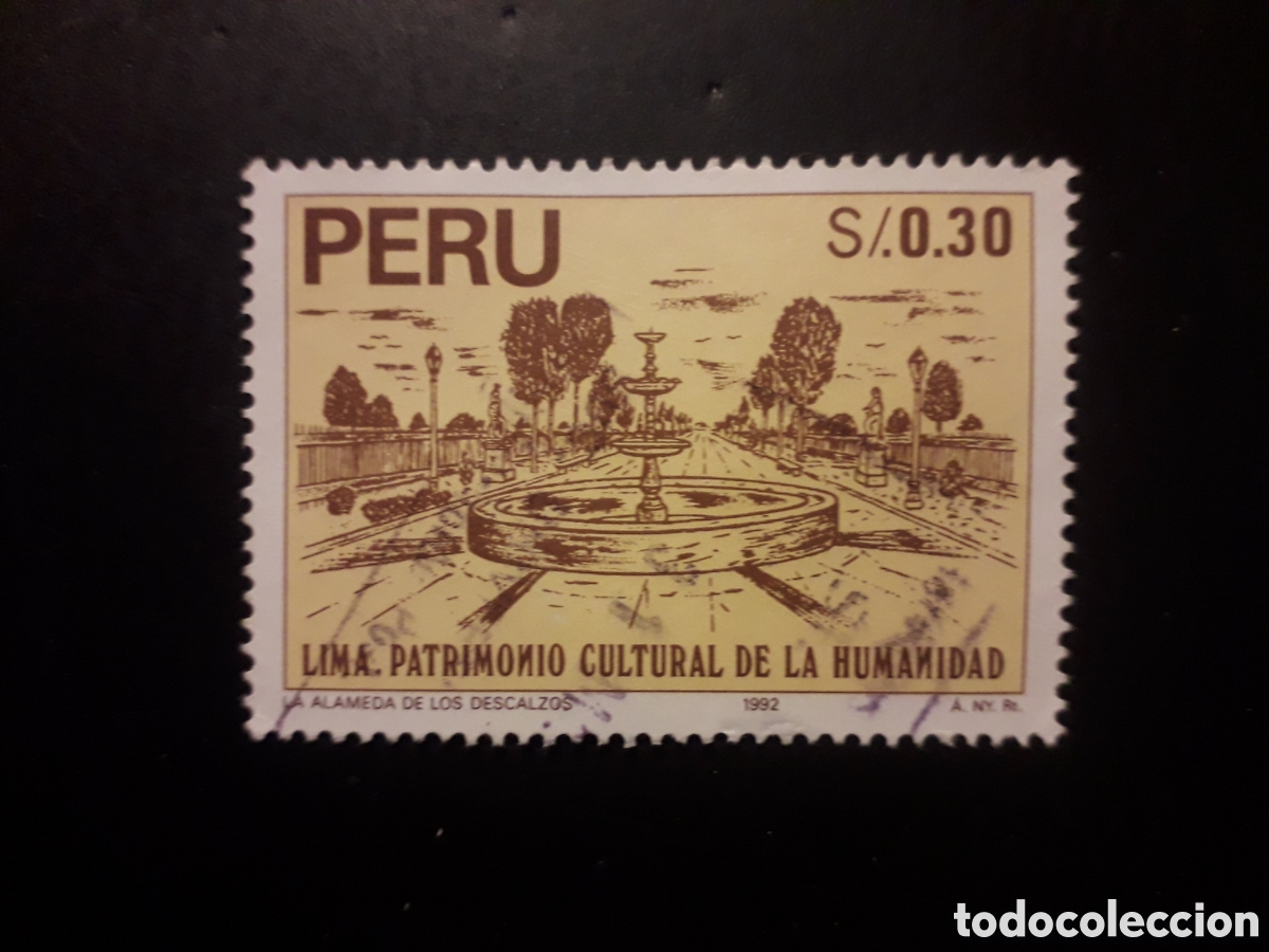 Sellos: PER&Uacute;, YVERT 1085 SERIE COMPLETA USADA 1996 FUENTE, LIMA, PATRIMONIO DE LA HUMANIDAD PEDIDO M&Iacute;NIMO 3&euro;