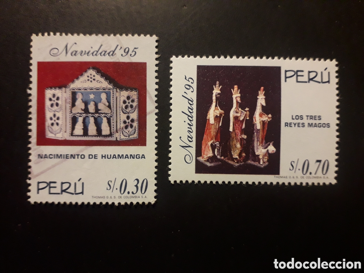 Sellos: PER&Uacute;, YVERT 1074/5 SERIE COMPLETA USADA Y NUEVA *** 1996 NAVIDAD REYES MAGOS PEDIDO M&Iacute;NIMO 3&euro;