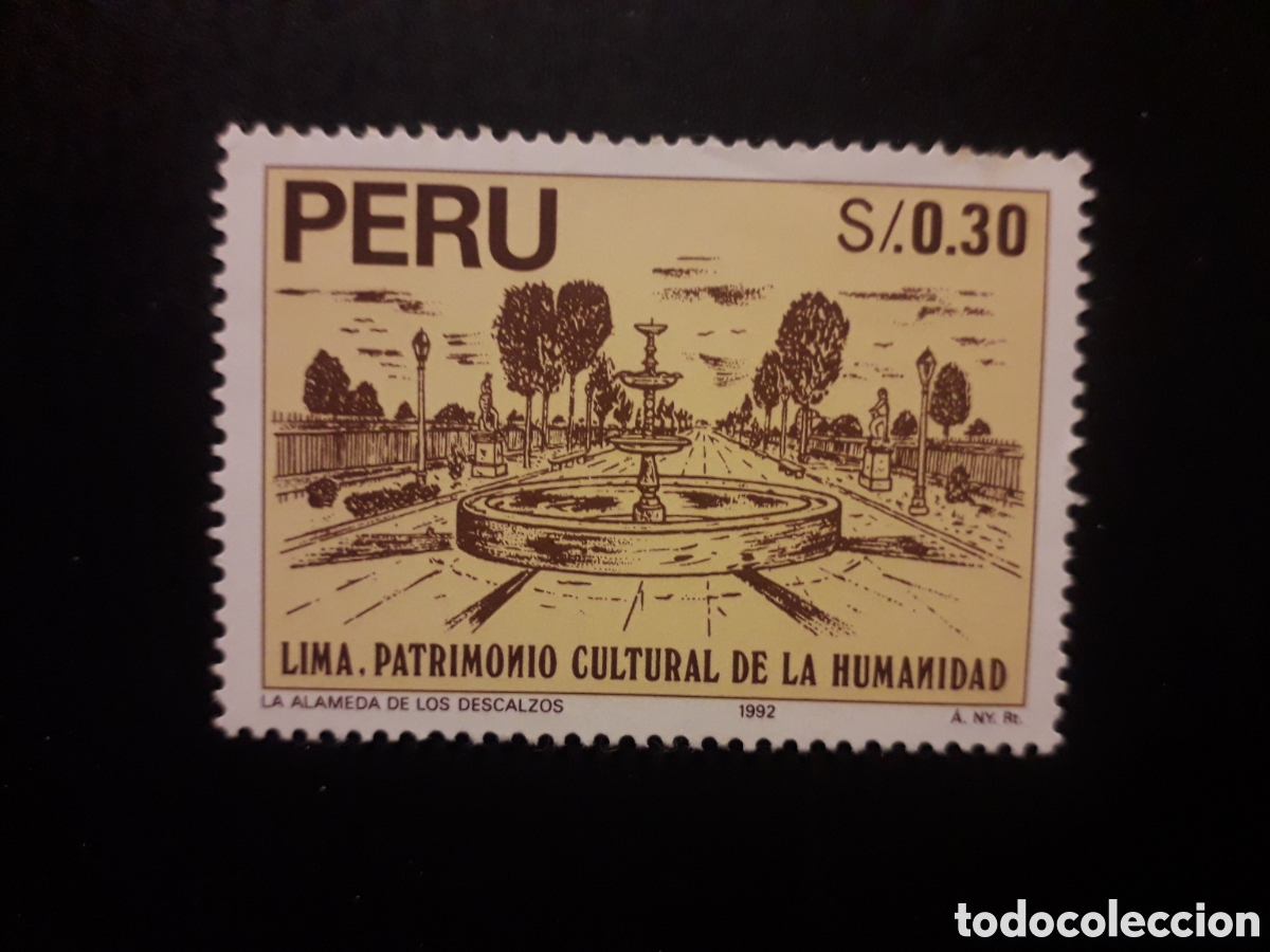 Sellos: PER&Uacute;, YVERT 1085 SERIE COMPLETA USADA 1996 FUENTE, LIMA, PATRIMONIO DE LA HUMANIDAD PEDIDO M&Iacute;NIMO 3&euro;