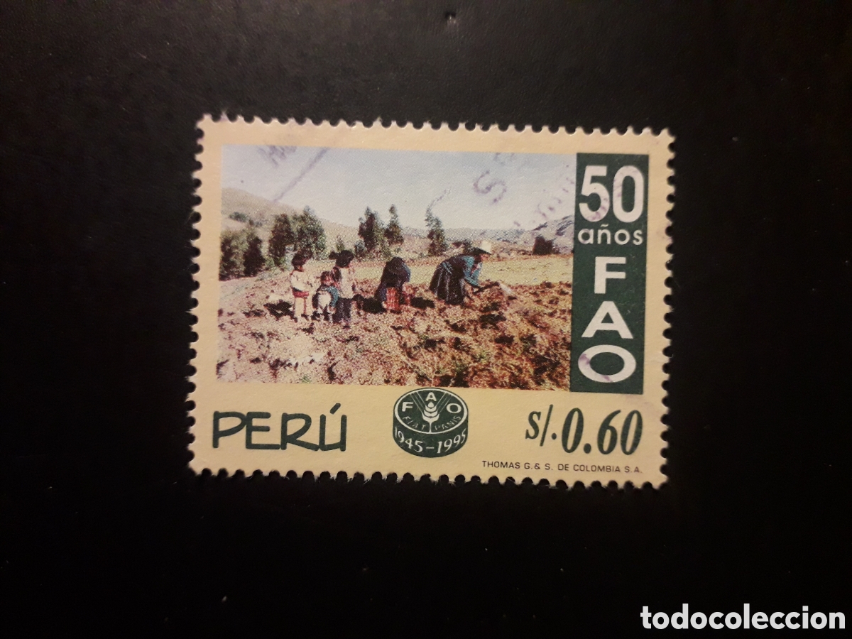 Sellos: PER&Uacute;, YVERT 1073 SERIE COMPLETA USADA 1996 FAO, ALIMENTACI&Oacute;N AGRICULTURA PEDIDO M&Iacute;NIMO 3&euro;