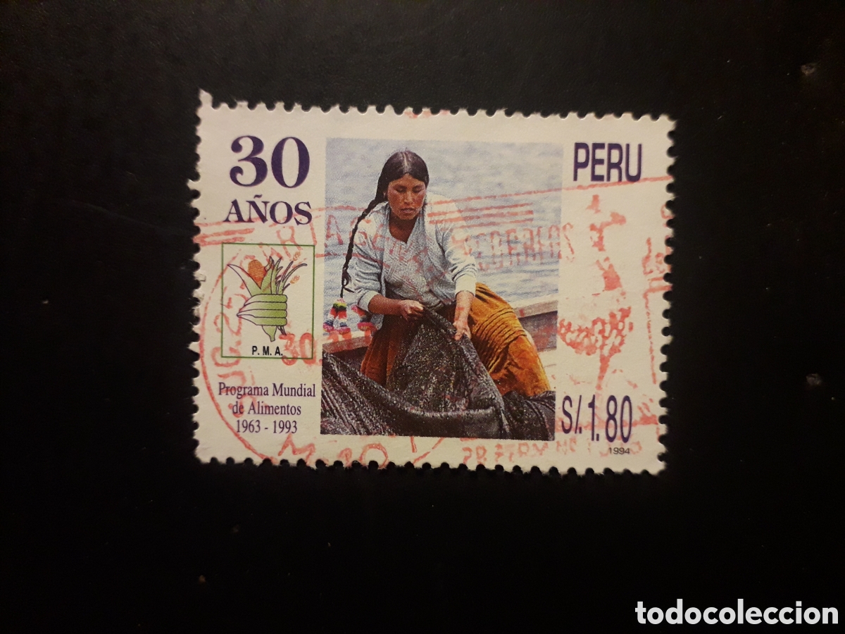 Sellos: PER&Uacute;, YVERT 1043 SERIE COMPLETA USADA 1995 ALIMENTACI&Oacute;N, PESCA PEDIDO M&Iacute;NIMO 3&euro;
