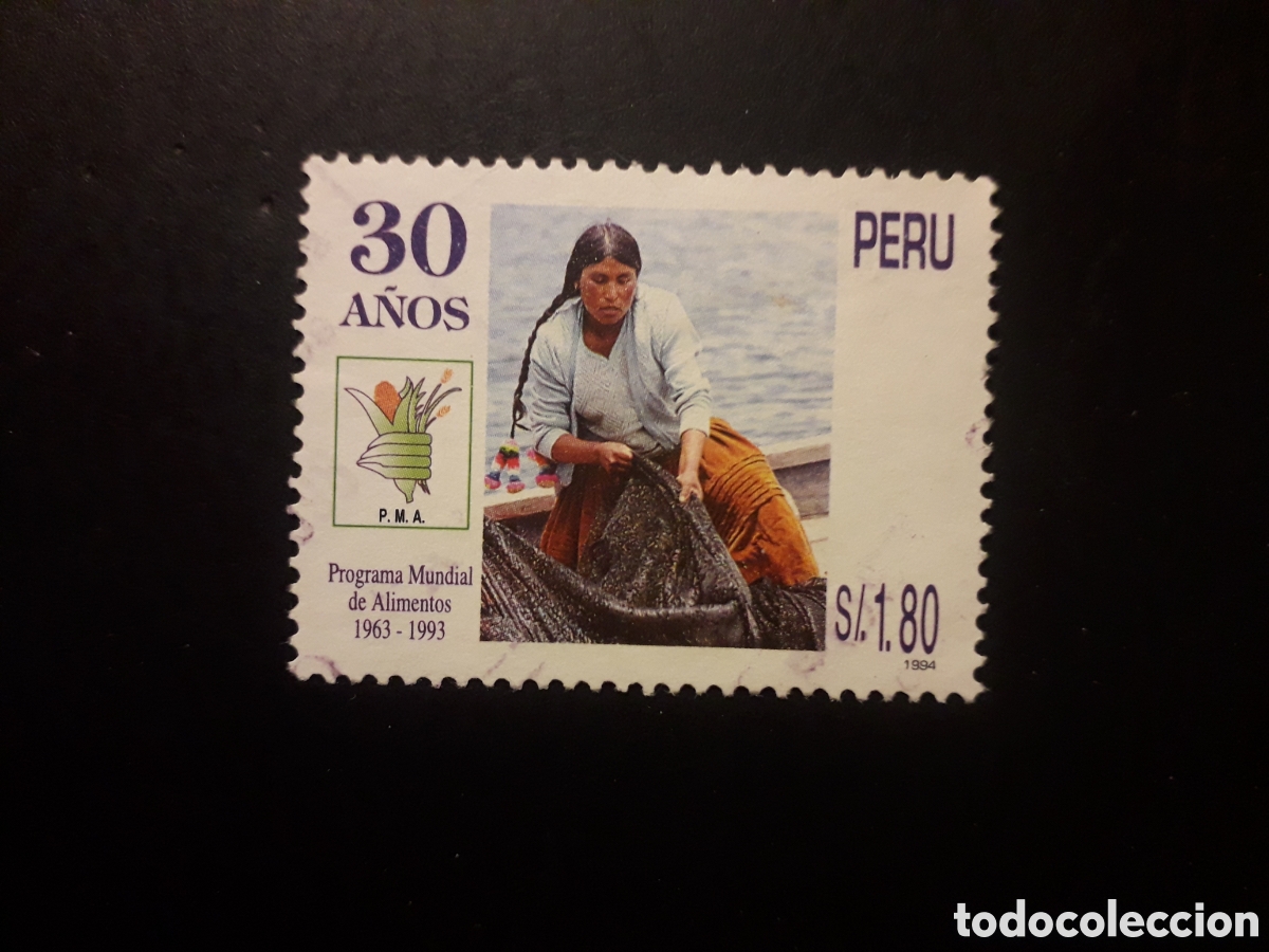Sellos: PER&Uacute;, YVERT 1043 SERIE COMPLETA USADA 1995 ALIMENTACI&Oacute;N, PESCA PEDIDO M&Iacute;NIMO 3&euro;