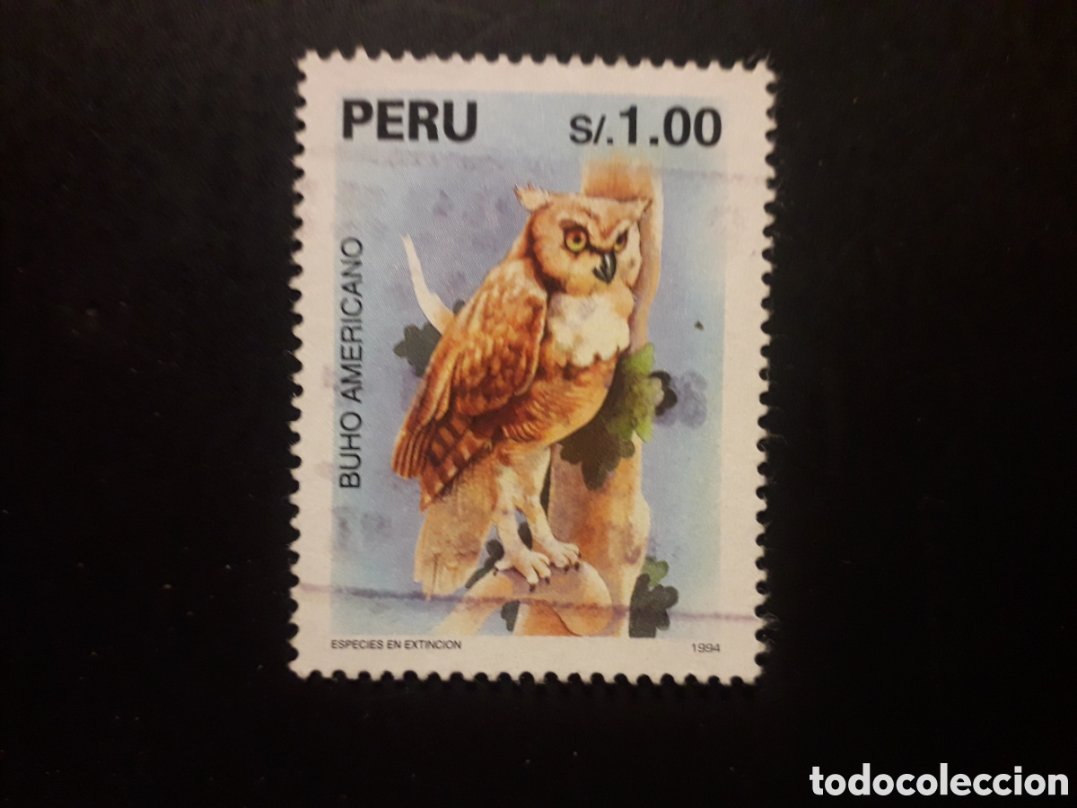 Sellos: PER&Uacute;, YVERT 1047 SELLO SUELTO USADO 1995 FAUNA AVES RAPACES, B&Uacute;HO PEDIDO M&Iacute;NIMO 3&euro;