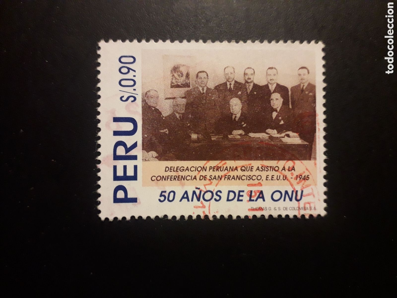 Sellos: PER&Uacute;, YVERT 1058 SERIE COMPLETA USADA 1995 50 A&Ntilde;OS DE LA ONU PEDIDO M&Iacute;NIMO 3&euro;