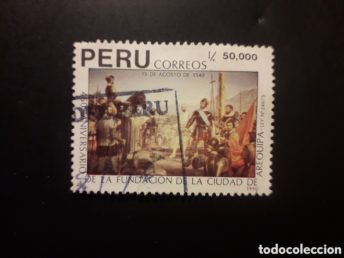 Sellos: PER&Uacute;, YVERT 935 SERIE COMPLETA USADA 1990 FUNDACI&Oacute;N DE ARQUIPA, PINTURAS PEDIDO M&Iacute;NIMO 3&euro;
