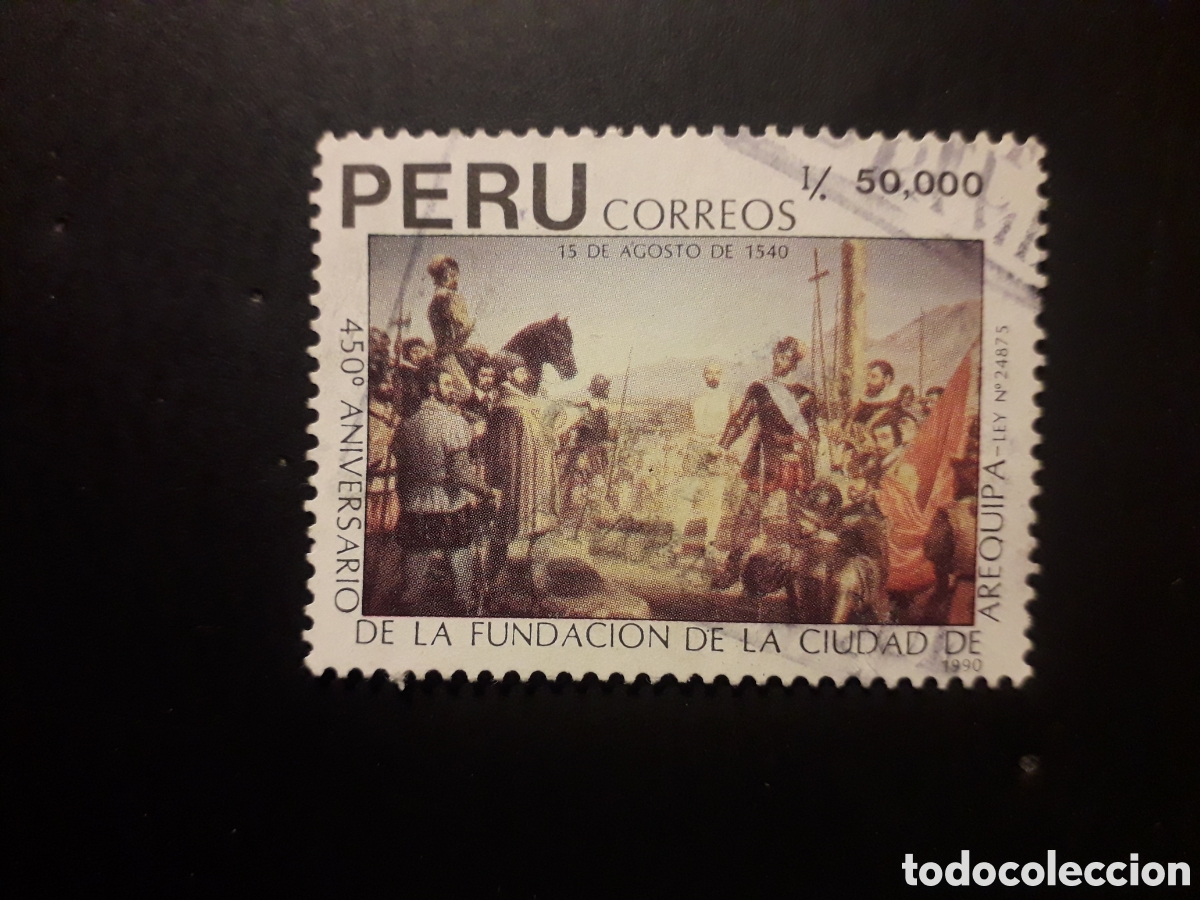 Sellos: PER&Uacute;, YVERT 935 SERIE COMPLETA USADA 1990 FUNDACI&Oacute;N DE ARQUIPA, PINTURAS PEDIDO M&Iacute;NIMO 3&euro;