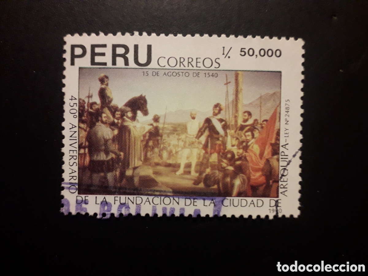 Sellos: PER&Uacute;, YVERT 935 SERIE COMPLETA USADA 1990 FUNDACI&Oacute;N DE ARQUIPA, PINTURAS PEDIDO M&Iacute;NIMO 3&euro;