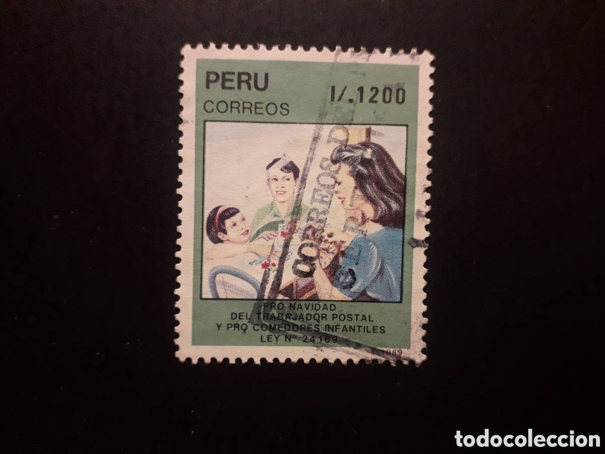 Sellos: PER&Uacute;, YVERT 907 SERIE COMPLETA USADA 1989 NAVIDAD, FAMILIA PEDIDO M&Iacute;NIMO 3&euro;