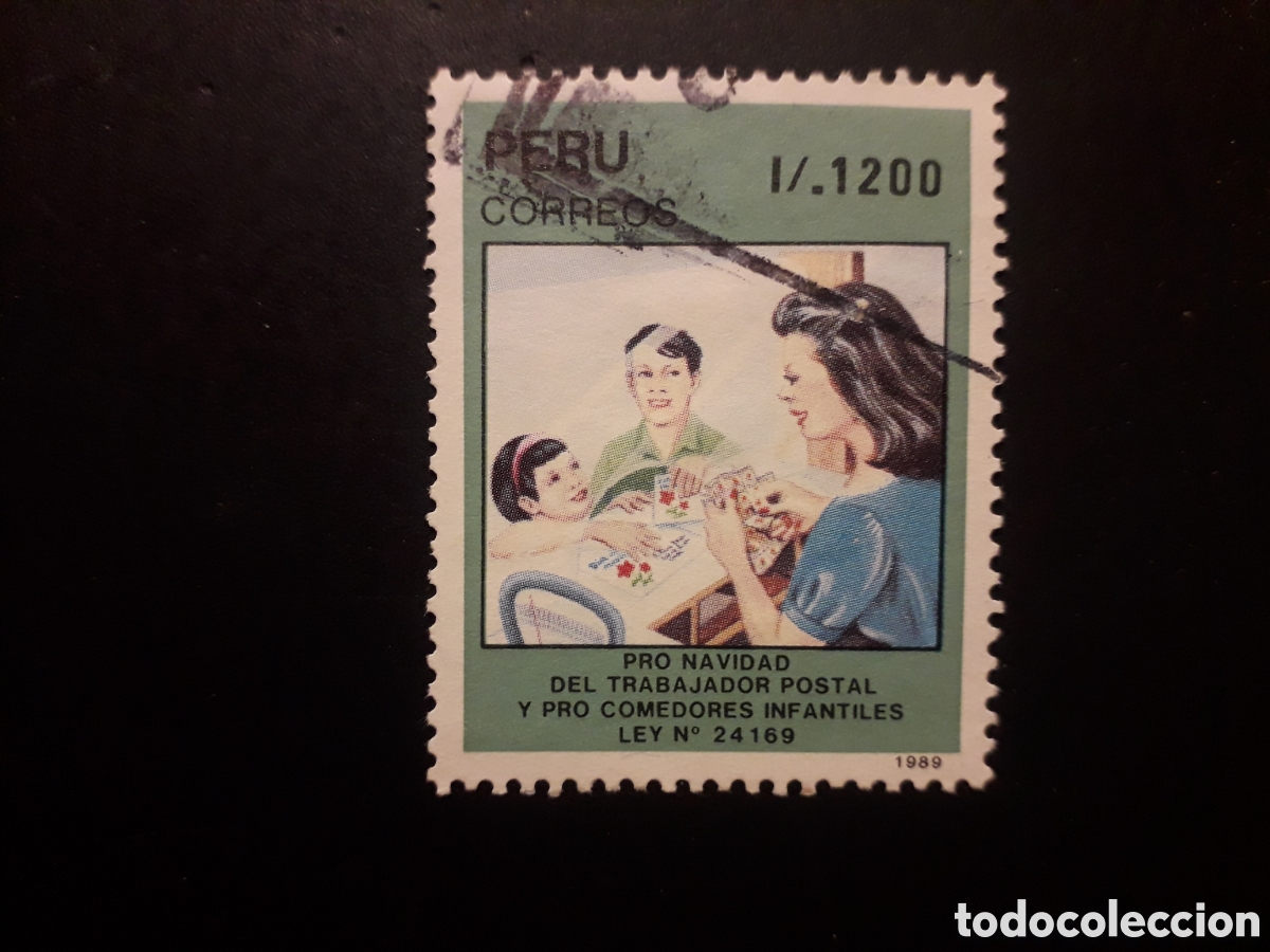 Sellos: PER&Uacute;, YVERT 907 SERIE COMPLETA USADA 1989 NAVIDAD, FAMILIA PEDIDO M&Iacute;NIMO 3&euro;