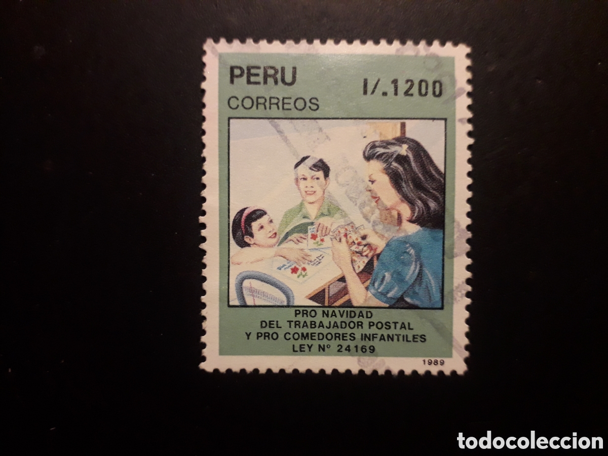 Sellos: PER&Uacute;, YVERT 907 SERIE COMPLETA USADA 1989 NAVIDAD, FAMILIA PEDIDO M&Iacute;NIMO 3&euro;