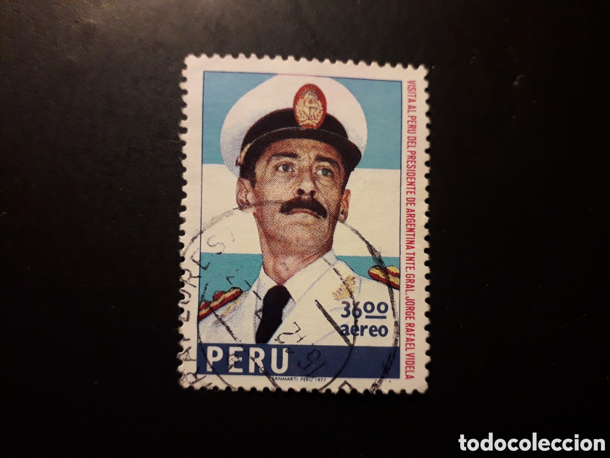 Sellos: PER&Uacute; YVERT A 448 SERIE COMPLETA USADA 1977 VISITA GENERAL VIDELA PEDIDO M&Iacute;NIMO 3&euro;